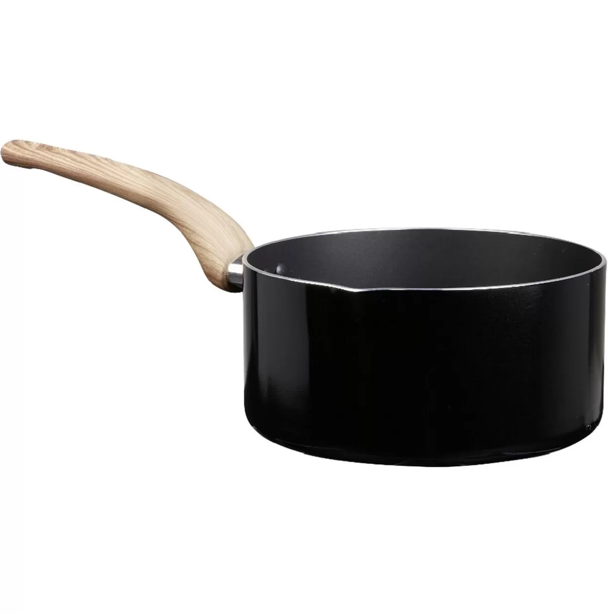 Gifi Casserole noire manche effet bois Ø 20< Cuisson