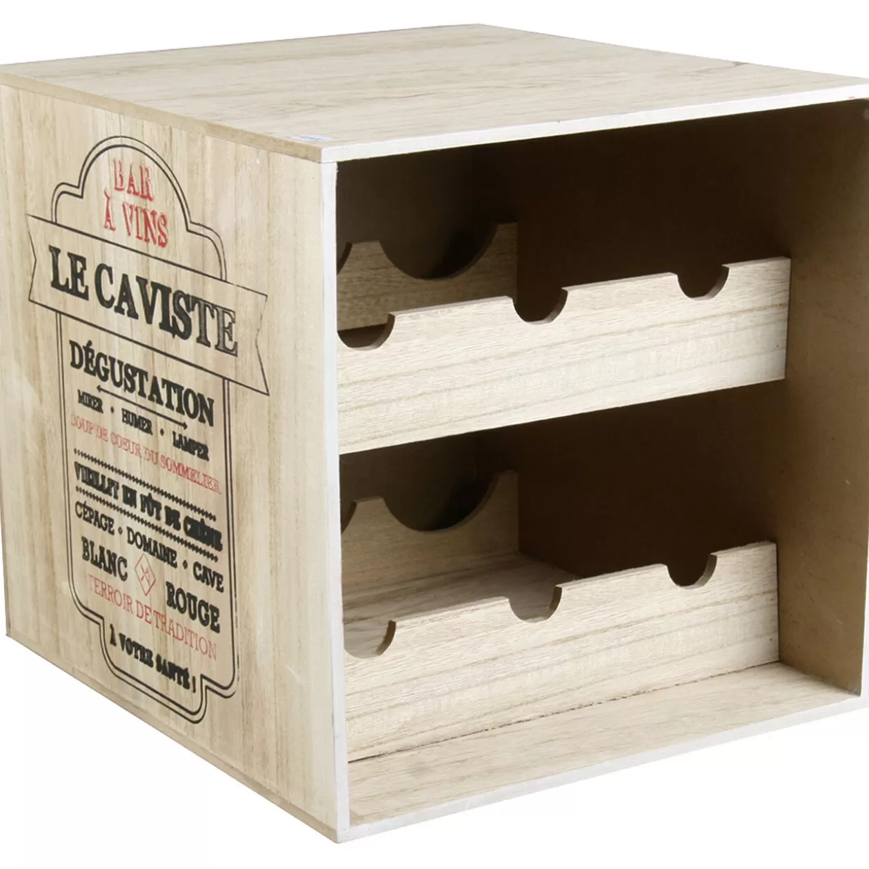 Gifi Cave à vin en bois pour 6 bouteilles< Rangement De Cuisine