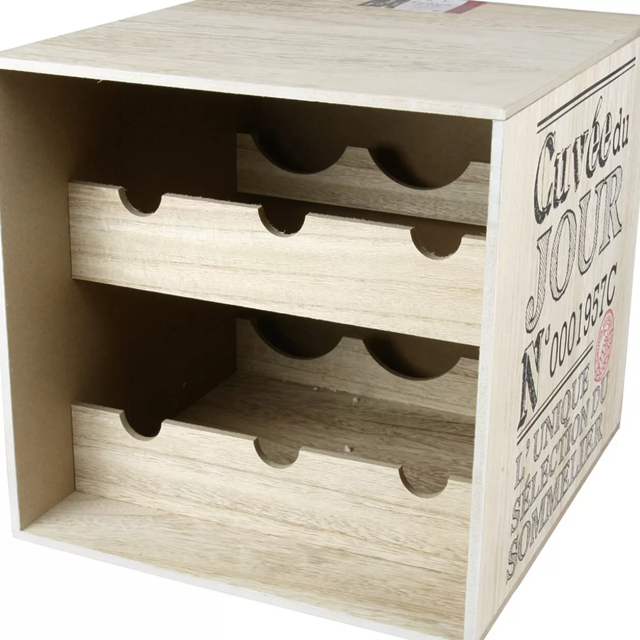Gifi Cave à vin en bois pour 6 bouteilles< Rangement De Cuisine