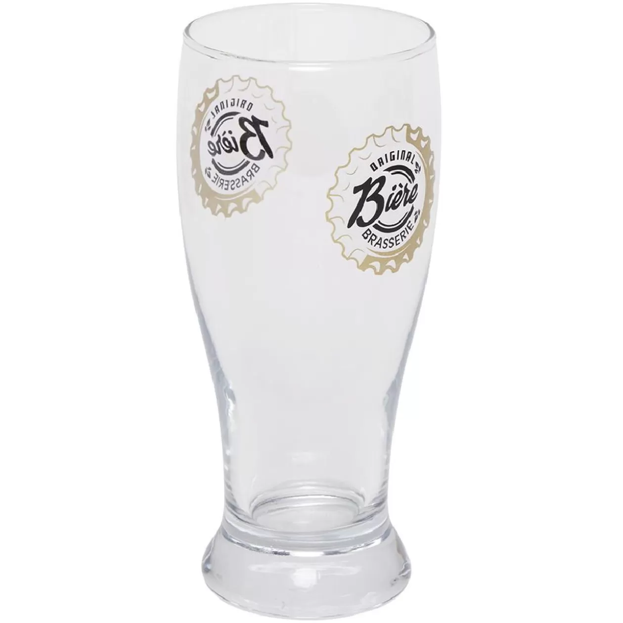 Chope à bière en verre transparent avec inscription 48 cl x2>Gifi Outlet