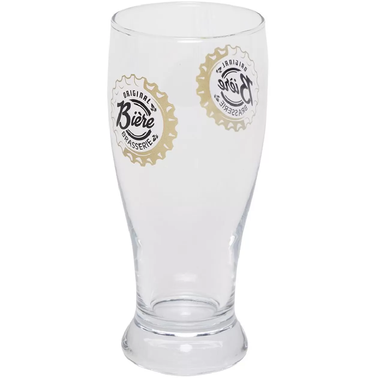 Chope à bière en verre transparent avec inscription 48 cl x2>Gifi Outlet