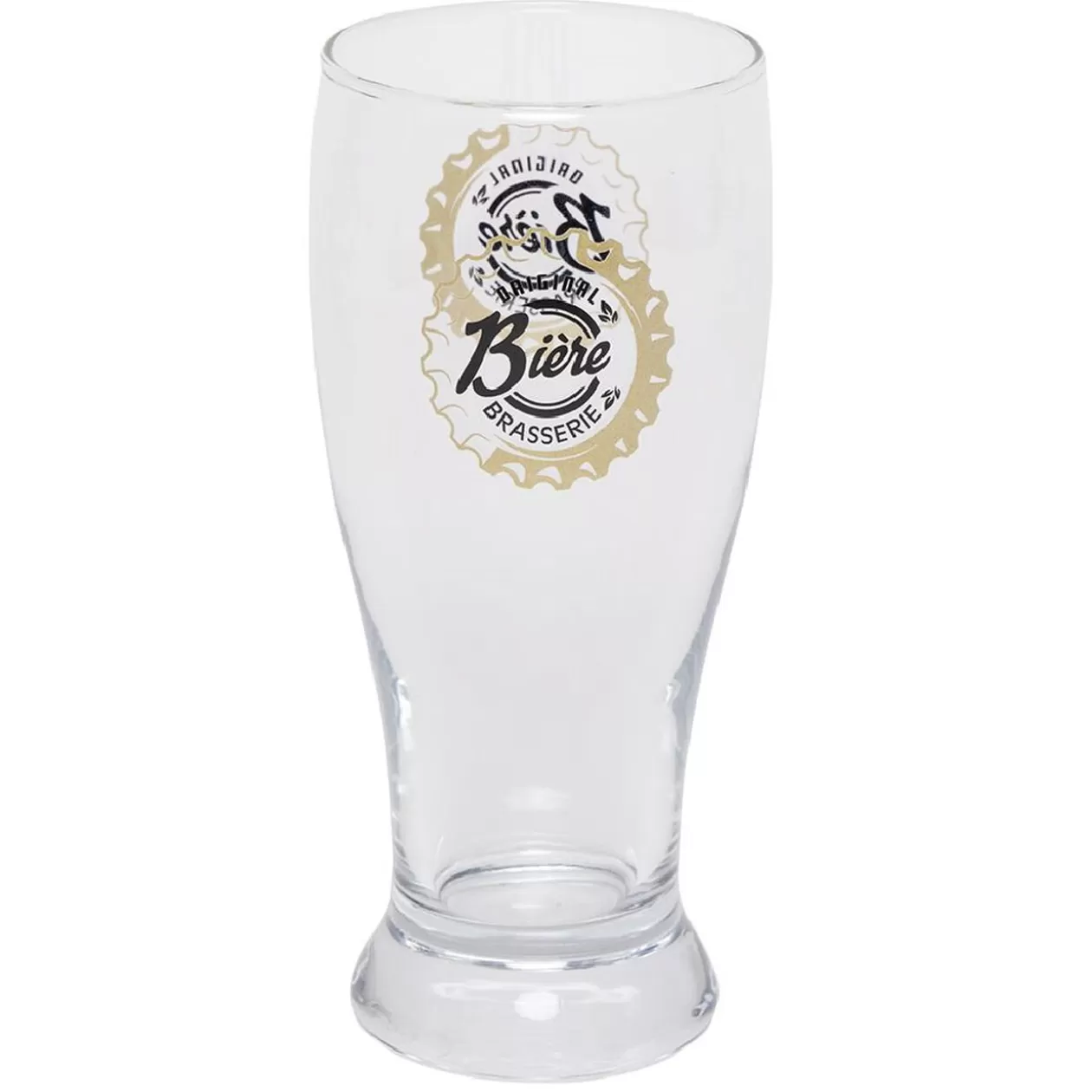 Chope à bière en verre transparent avec inscription 48 cl x2>Gifi Outlet