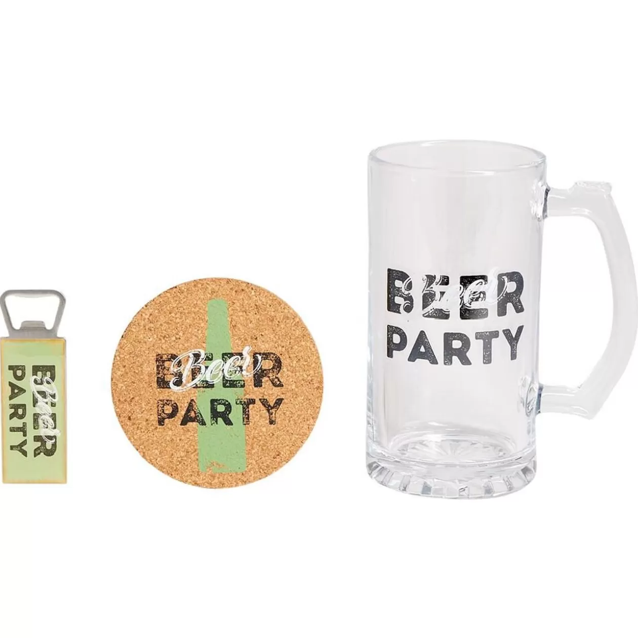 Coffret bière 3 pièces verre décapsuleur et sous-verre - 2 modèles>Gifi Sale