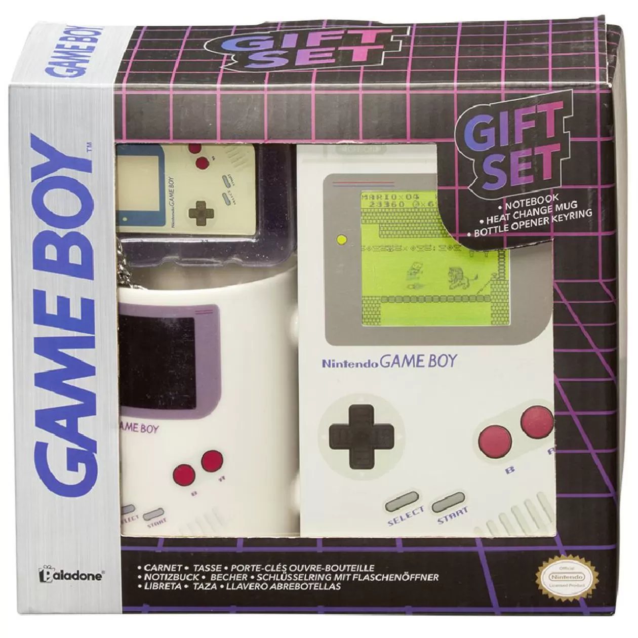 Coffret cadeau Mug Nintendo Gameboy avec carnet et porte clé>Gifi Outlet