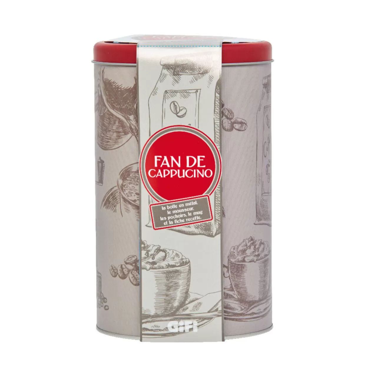 Coffret "Fan de cappuccino" 5 pièces>Gifi Shop