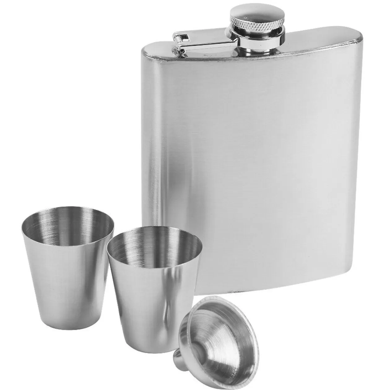Coffret flasque whisky argentée shooters et entonnoir 20 cl>Gifi Cheap