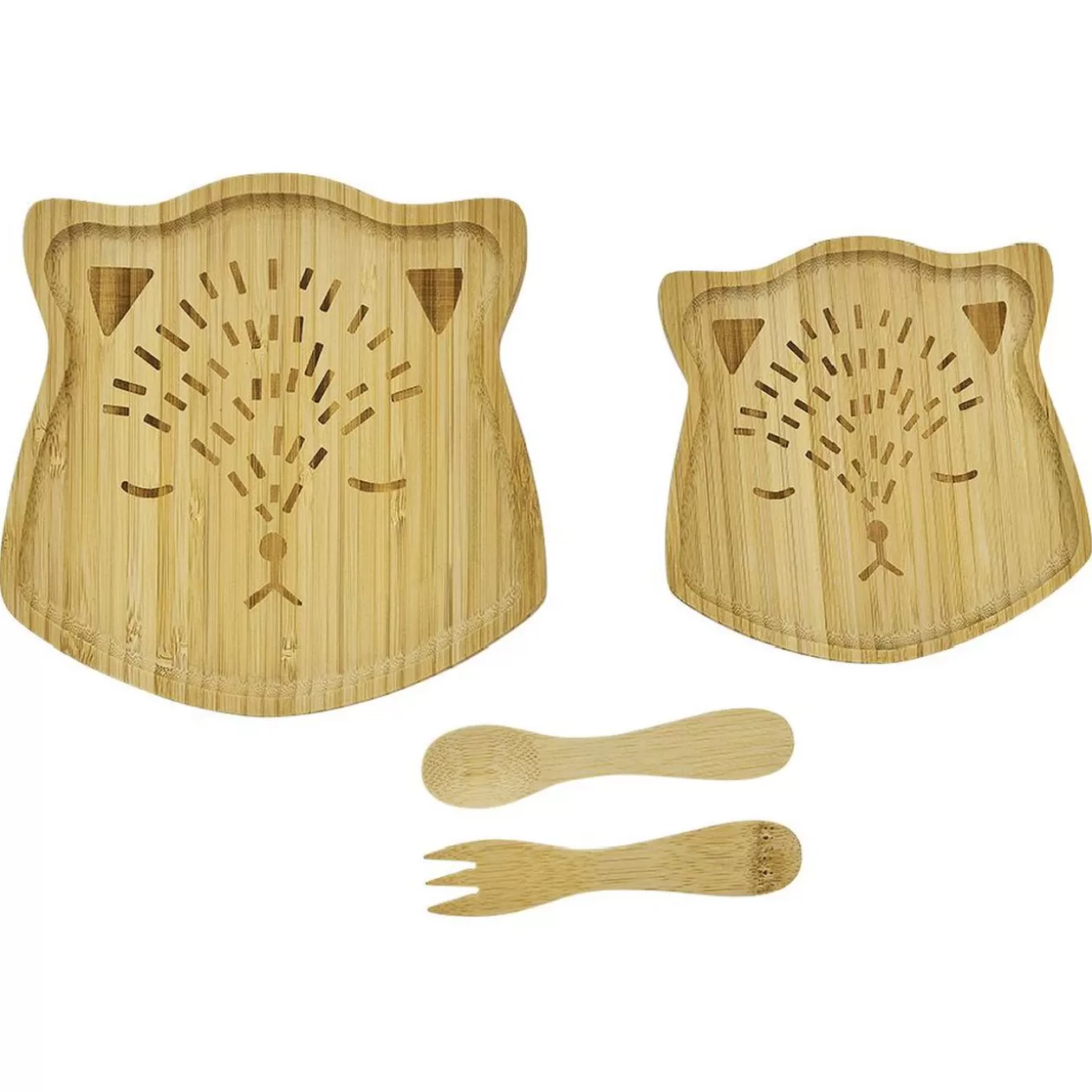Coffret repas enfant 4 pièces bambou design chat>Gifi New