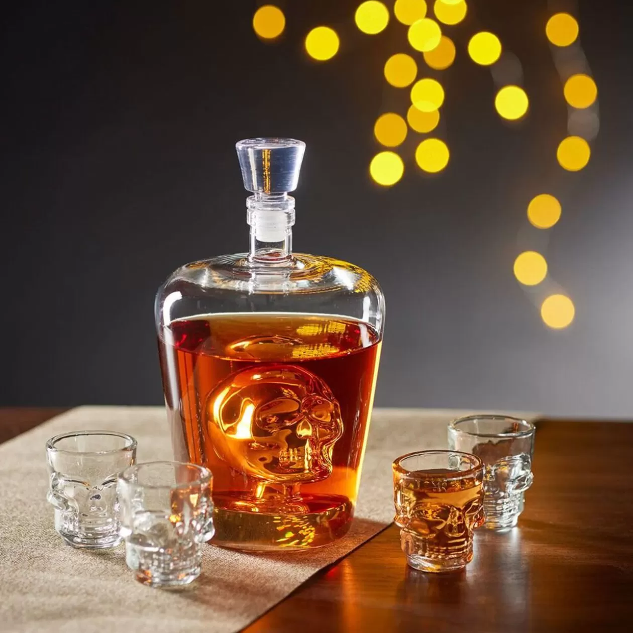 Coffret rhum carafe et verre x4 design tête de mort>Gifi Fashion
