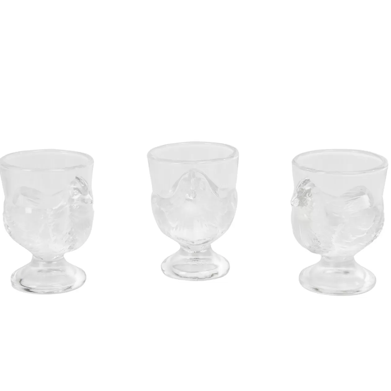 Coquetier Luminarc design poule transparent x3>Gifi Best