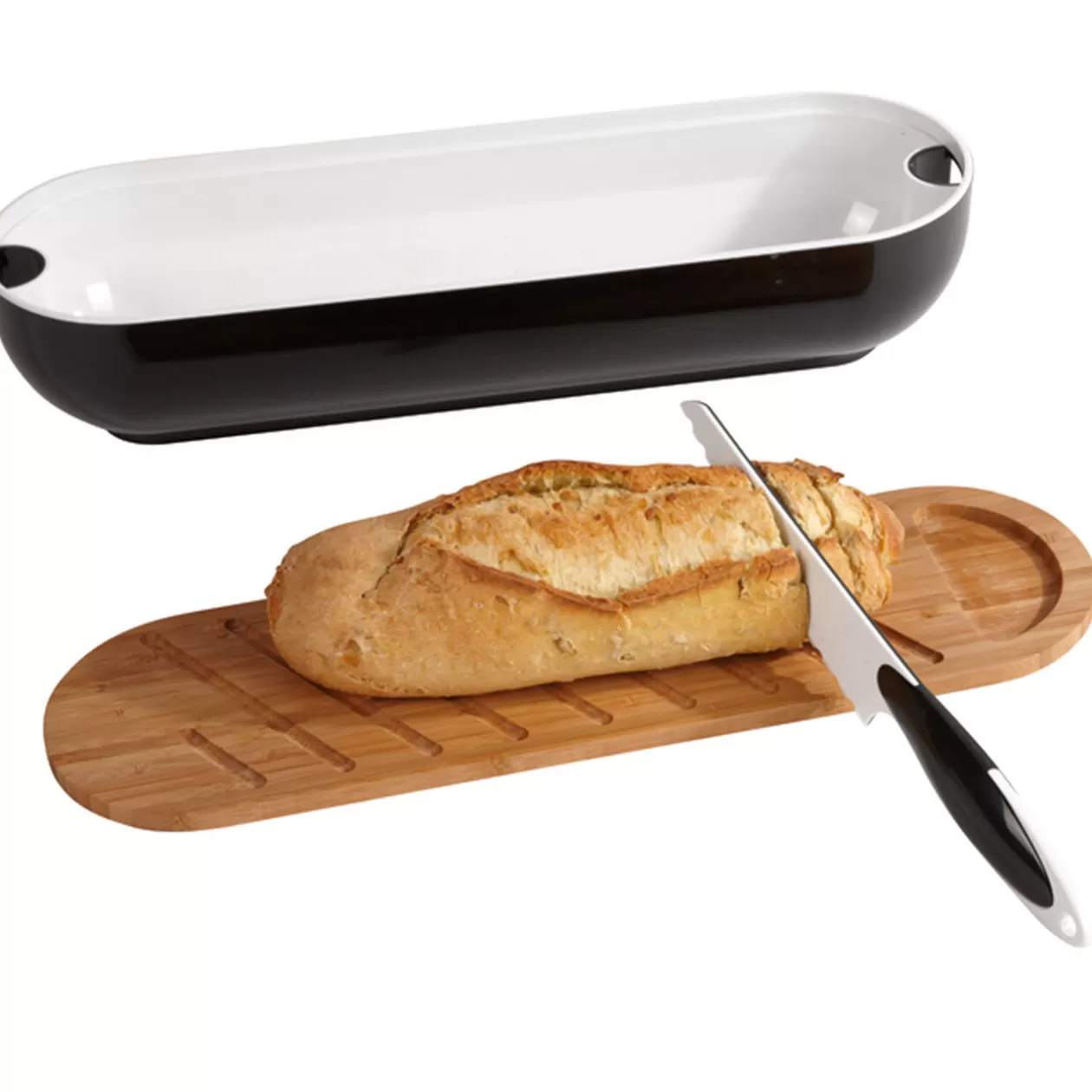 Gifi Corbeille 3 en 1 boîte à pain avec planche bambou et couteau< Rangement De Cuisine