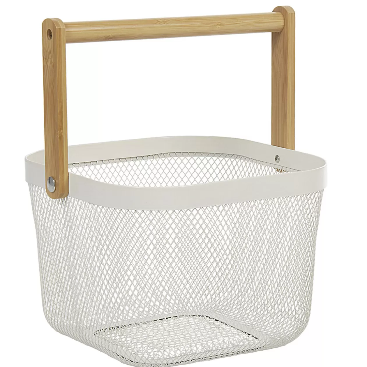 Gifi Corbeille à fruits avec anse métal blanc naturel< Rangement De Cuisine