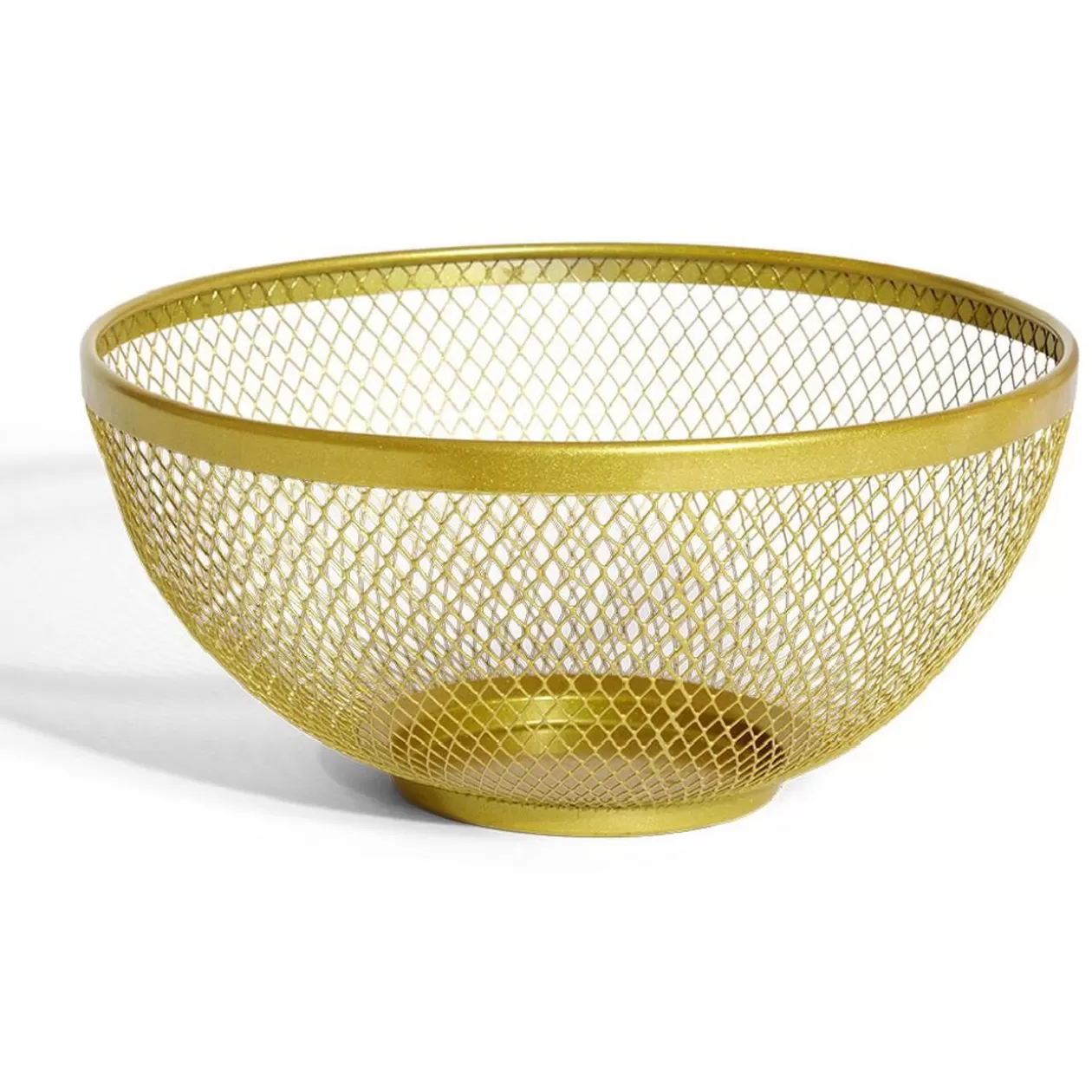 Gifi Corbeille à fruits en métal maillage doré Ø26xH13cm< Rangement De Cuisine