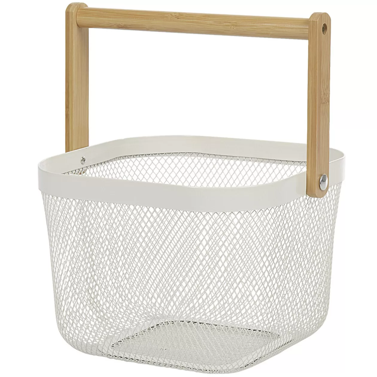 Gifi Corbeille à fruits maille métal blanc avec anse naturel< Rangement De Cuisine