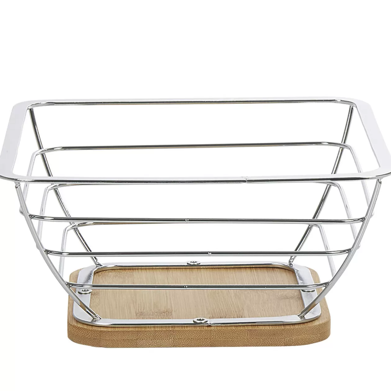 Gifi Corbeille à fruits métal filaire socle bambou gris naturel< Rangement De Cuisine
