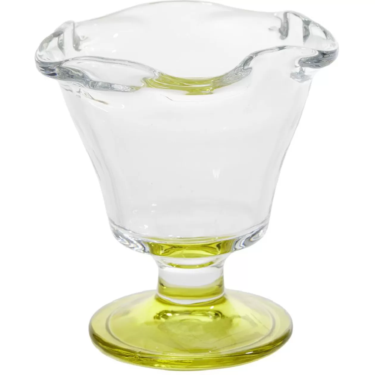 Coupelle à glace en verre avec pied coloré Ø10,6xH11,7cm>Gifi Cheap