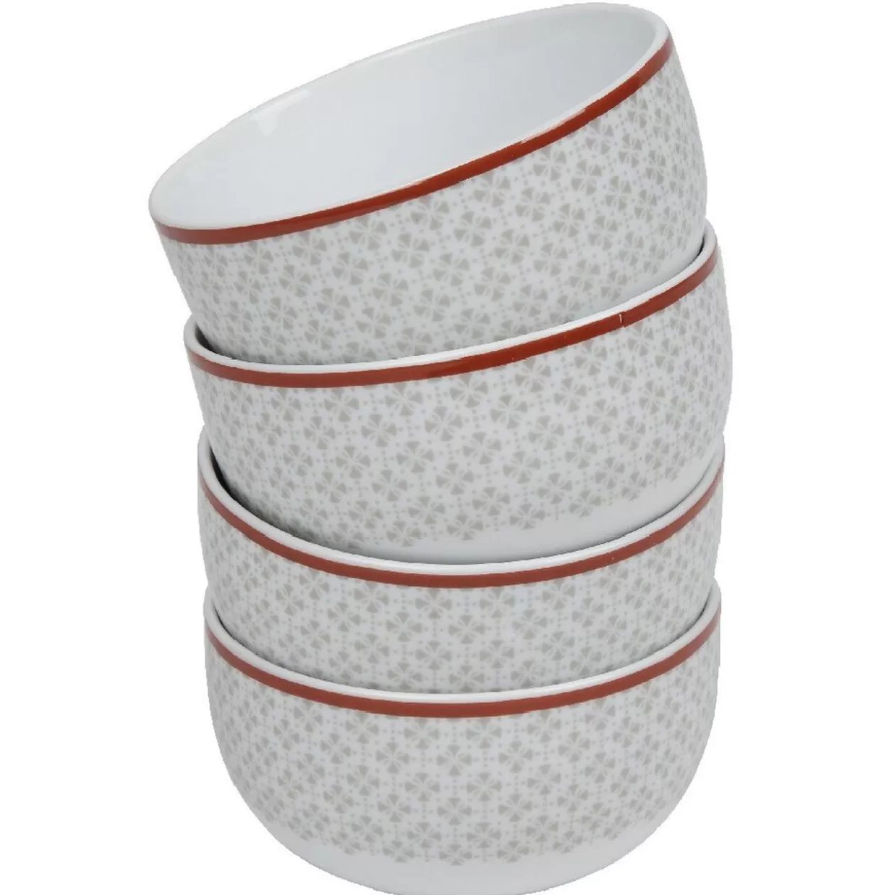Gifi Coupelle design oreige bord orange et motifs gris x4< Vaisselle Et Accessoires De Table