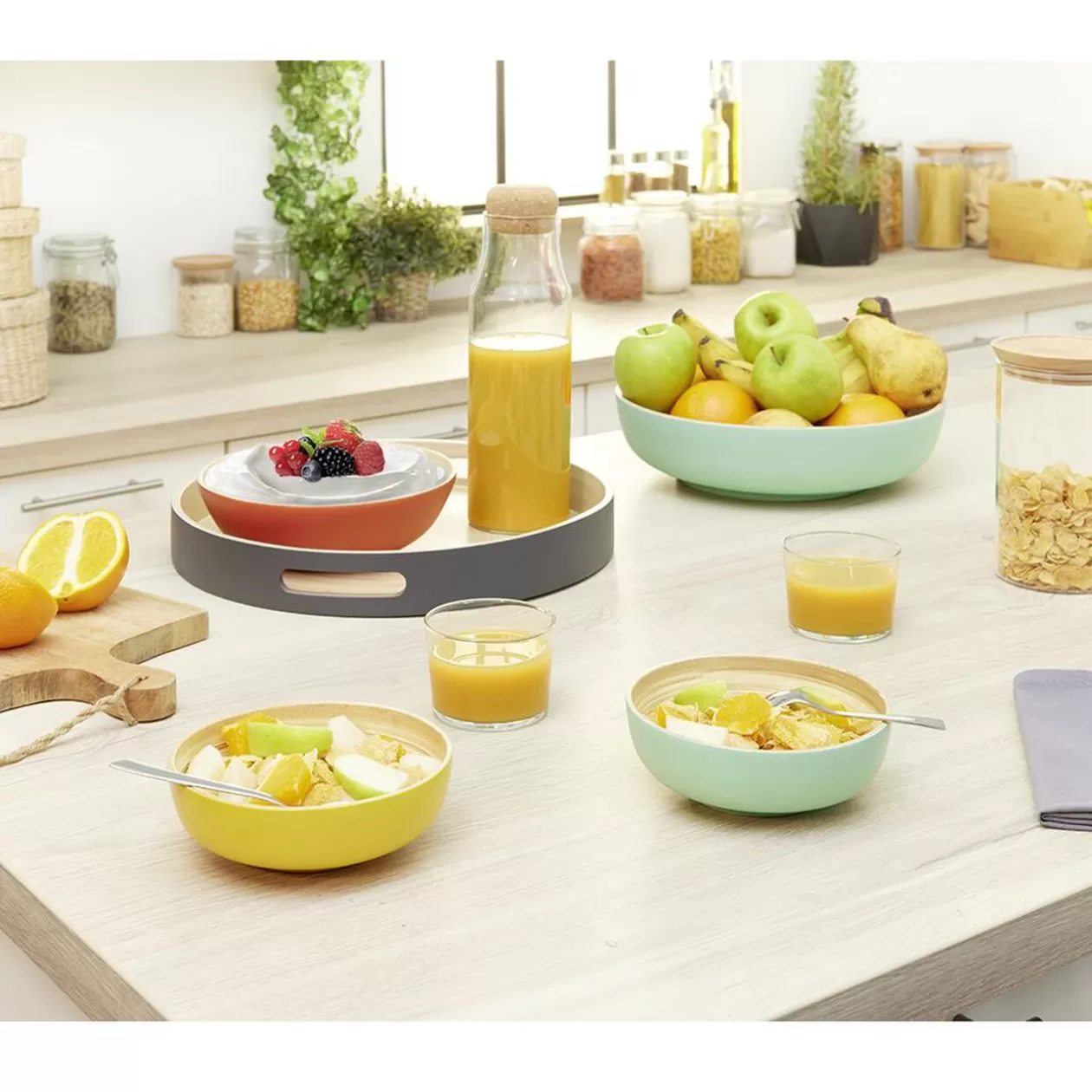 Gifi Coupelle ronde en bambou coloré Ø15 cm< Vaisselle Et Accessoires De Table