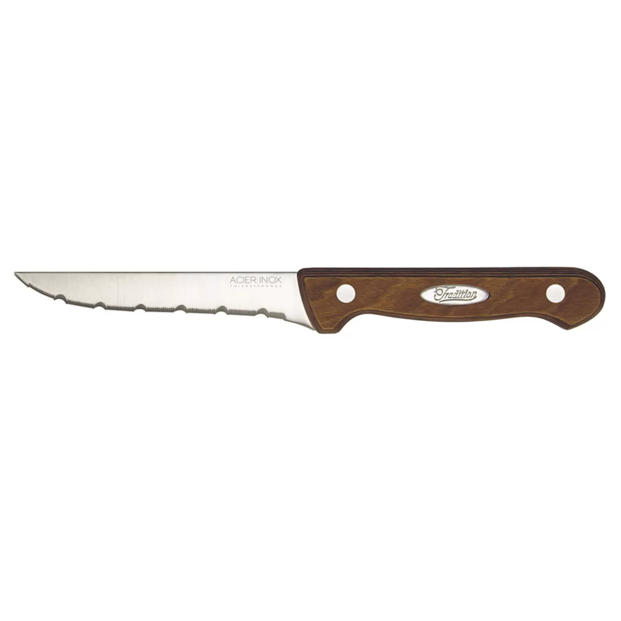 Gifi Couteau à steack inox pleine soie manche bois backelisé< Préparation Culinaire