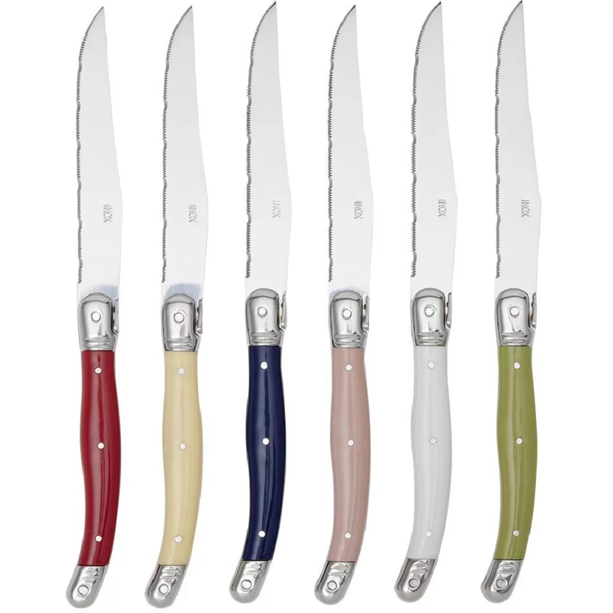 Couteau à steak inox et ABS x6>Gifi Online