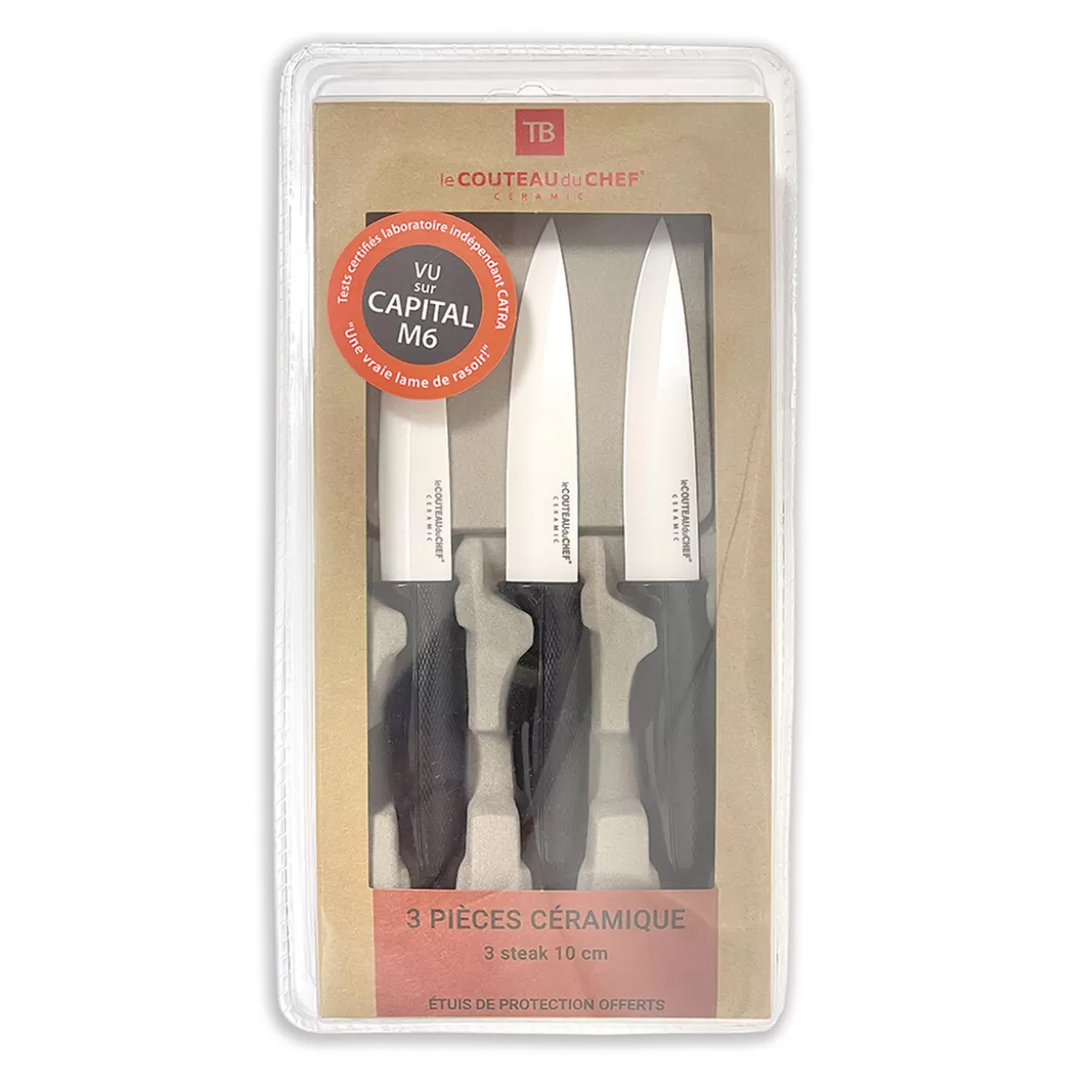 Gifi Couteau à steak lame céramique x3< Préparation Culinaire