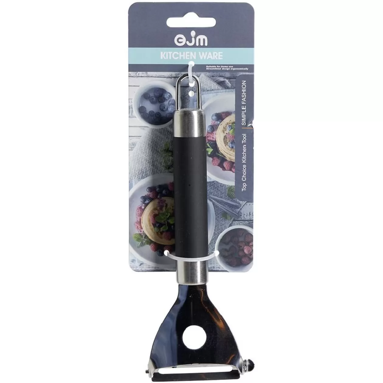 Gifi Couteau éplucheur étrier en inox avec manche plastique L.18cm< Préparation Culinaire