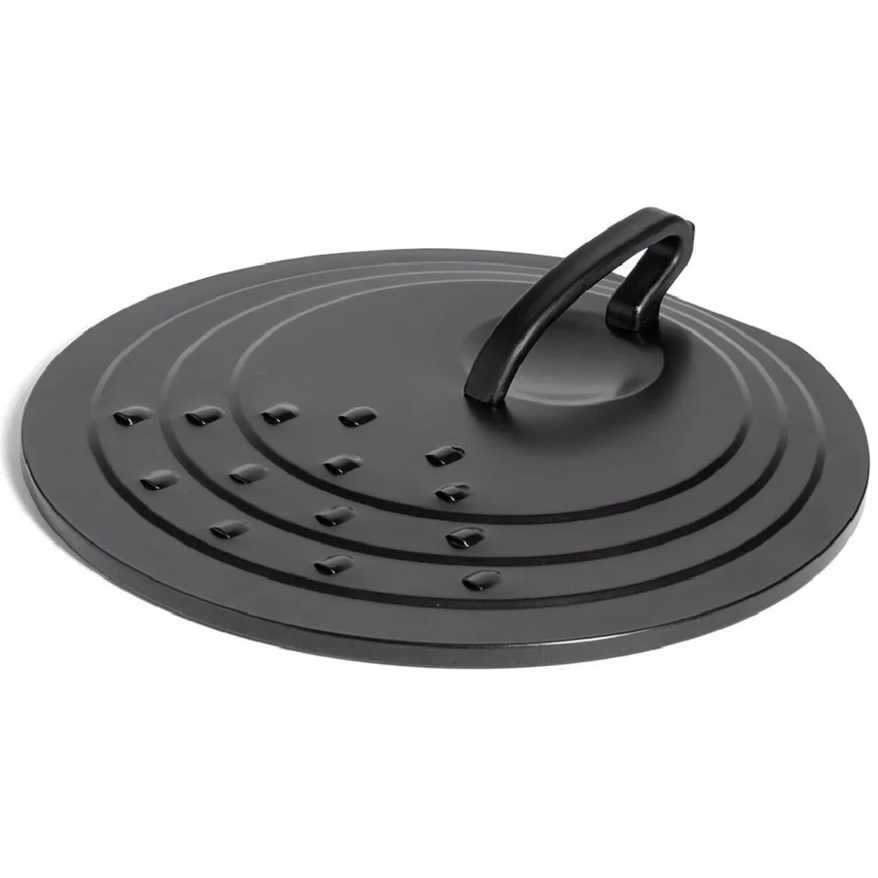 Gifi Couvercle rond avec poignée acier noir Ø30cm< Cuisson