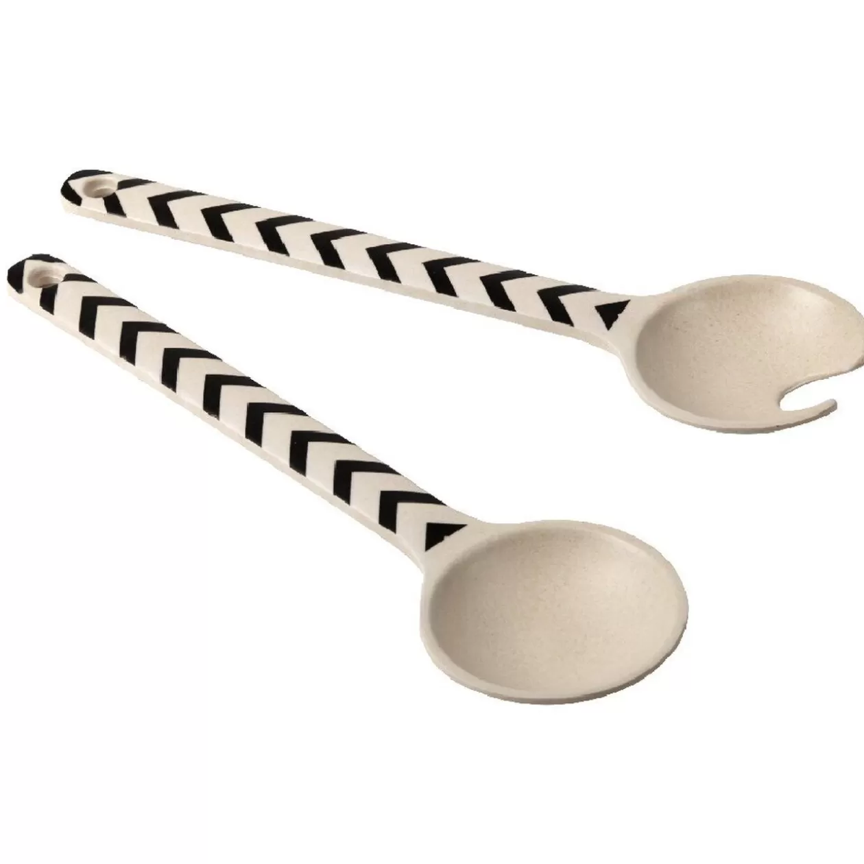 Gifi Couvert à salade beige motif zigzag noir x2< Préparation Culinaire