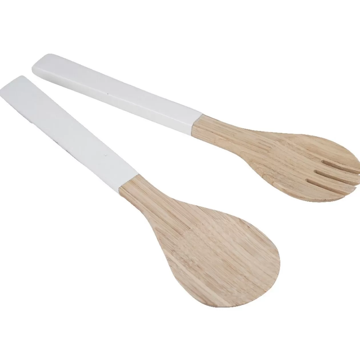 Couverts à salade blanc en bambou x2>Gifi Cheap
