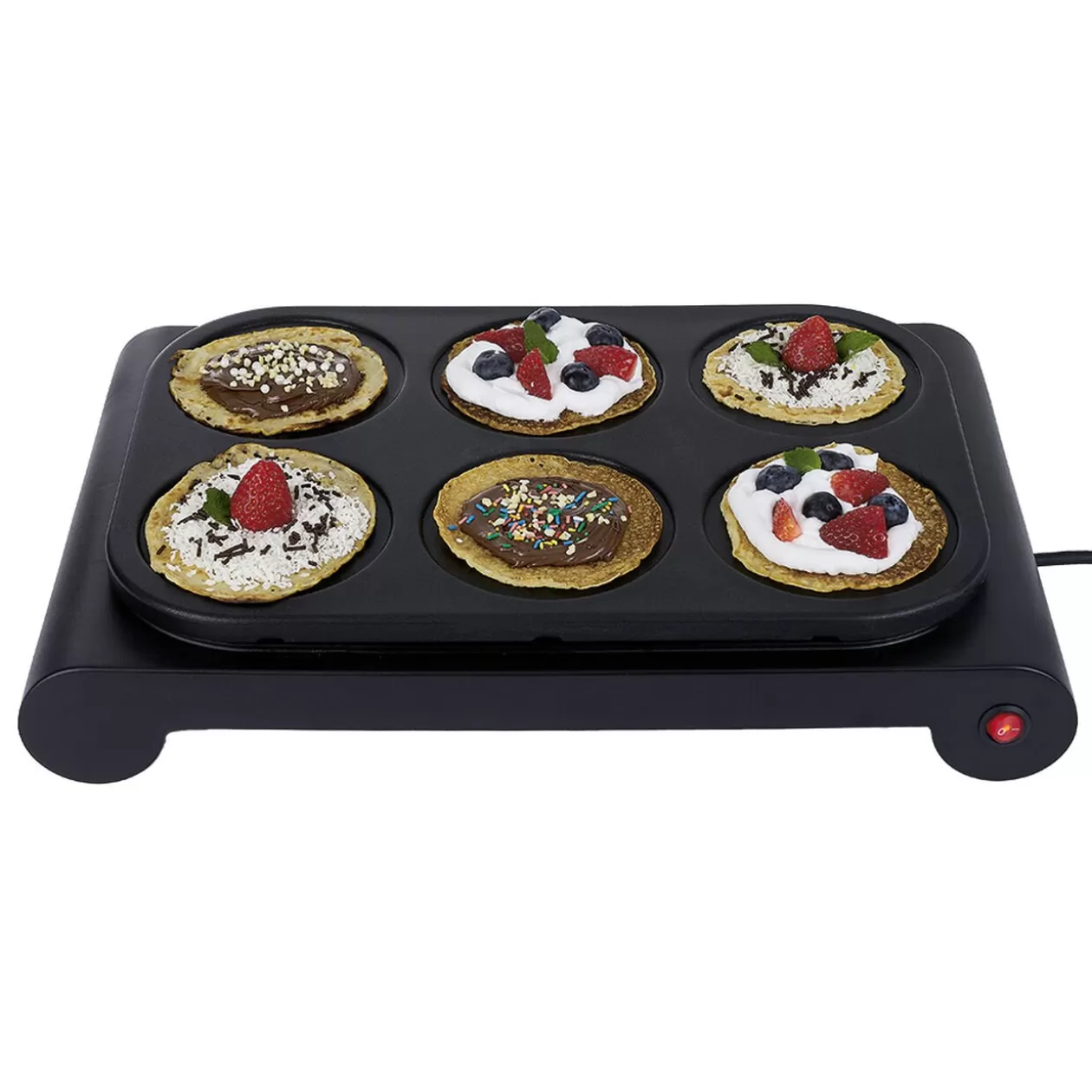 Gifi Crêpière 6 personnes aluminium noir 1000W< Petit Électroménager