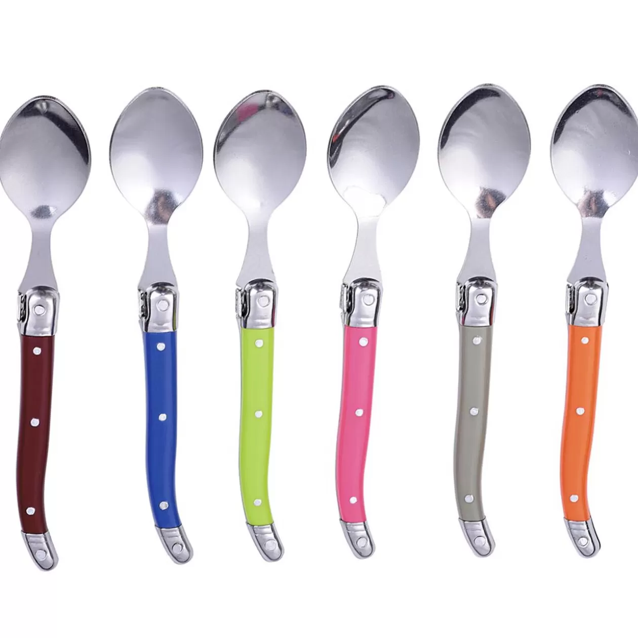 Cuillère à café inox manche multicolore x6>Gifi Store