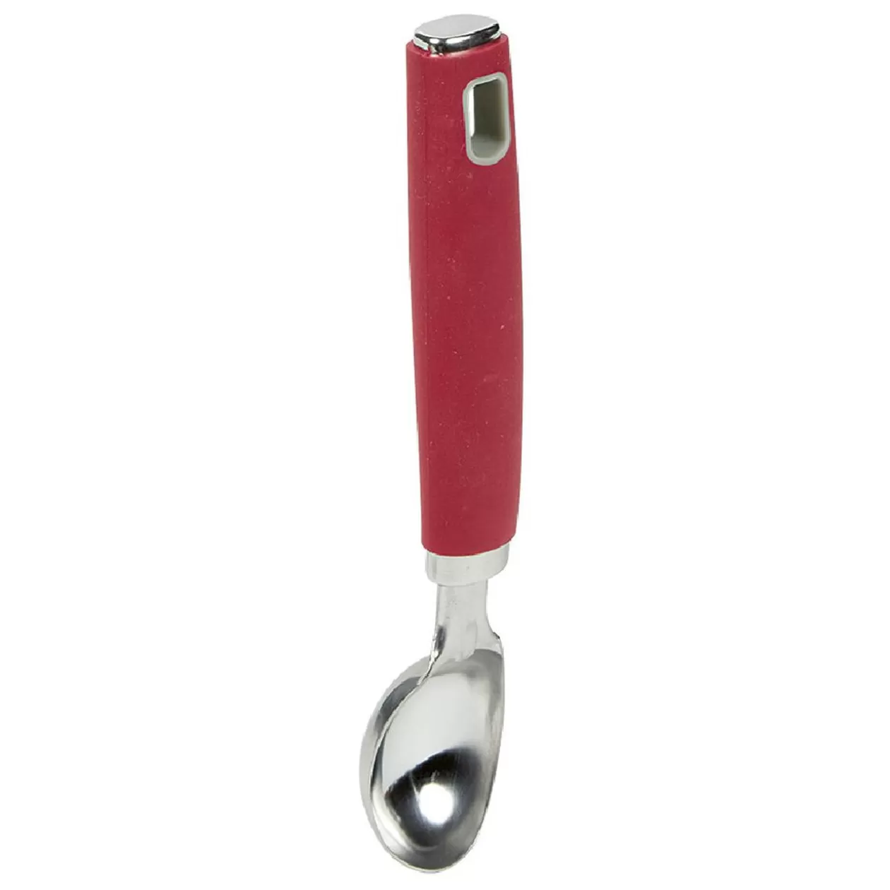 Cuillère à glace inox avec manche en polypropylène rouge>Gifi Discount