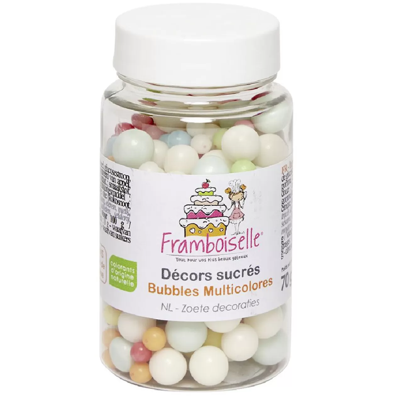 Gifi Décor bulle multicolore en sucre 70 g< Préparation Culinaire