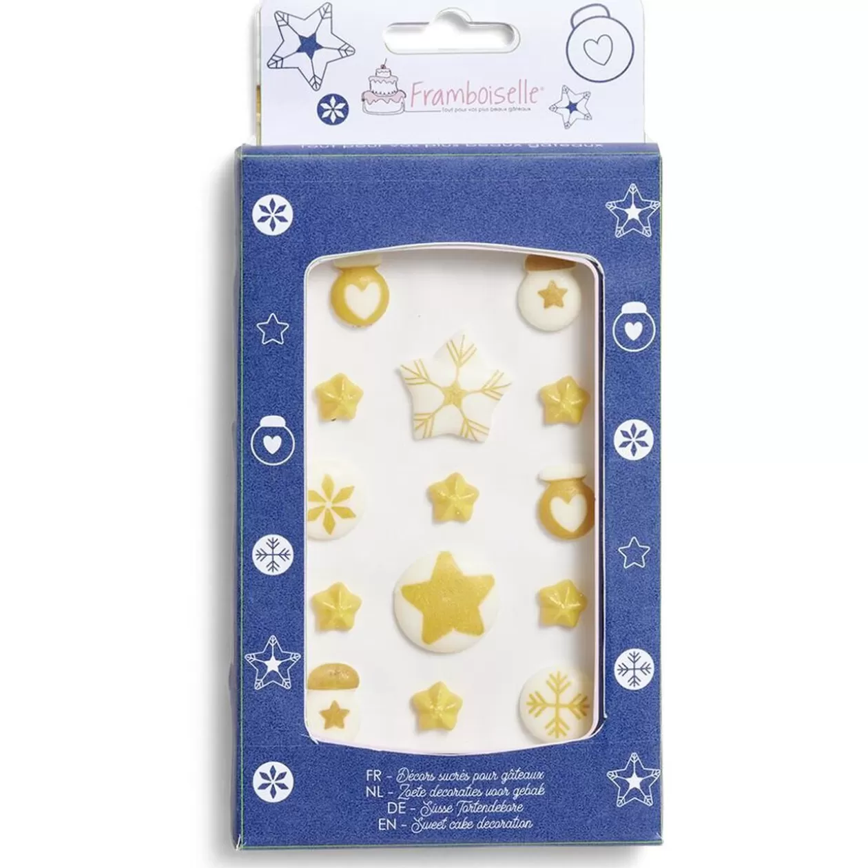 Gifi Décor sucré pour gâteau Noël doré Framboiselle 30g< Préparation Culinaire