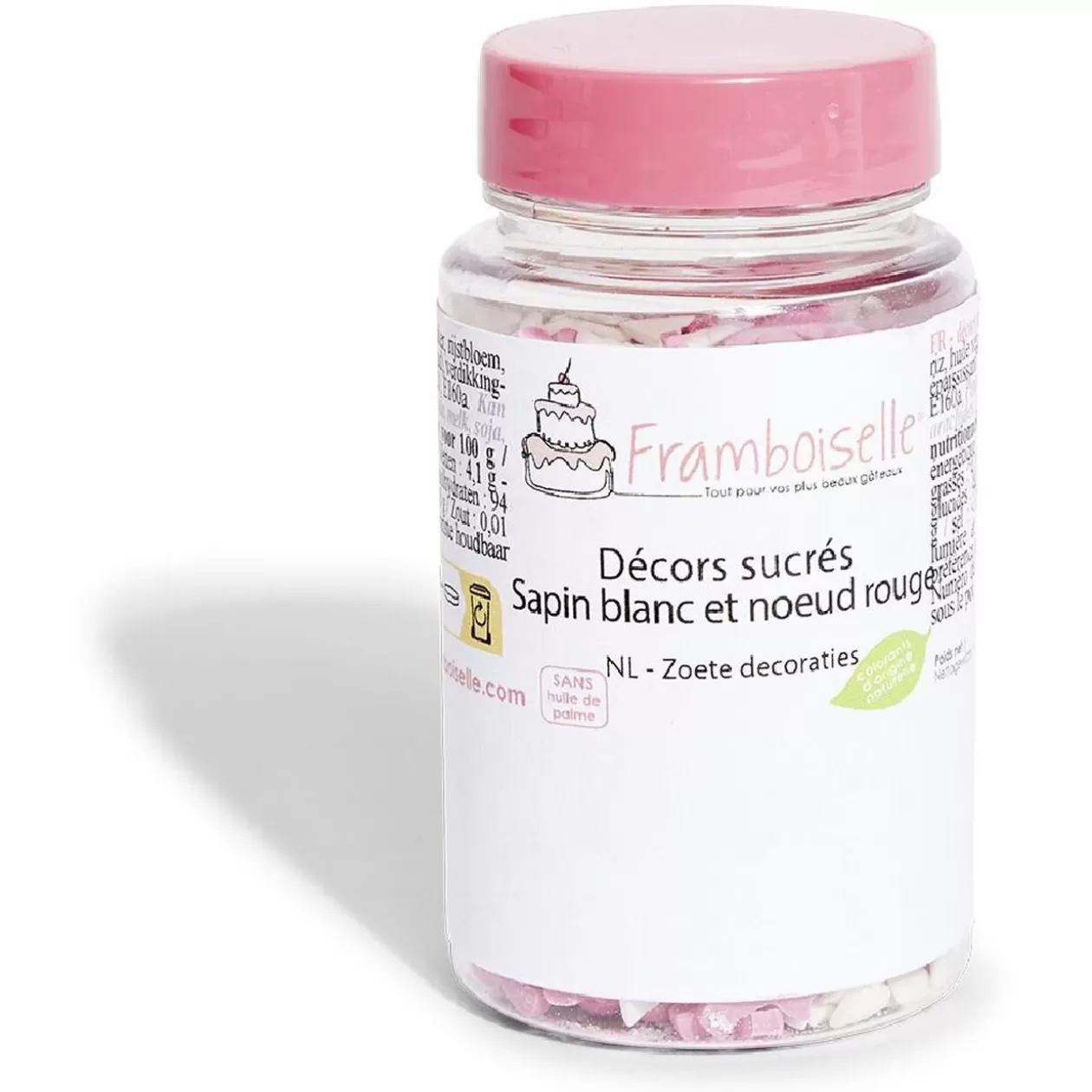 Gifi Décor sucré sapin blanc et noeud rouge Framboiselle 50g< Préparation Culinaire