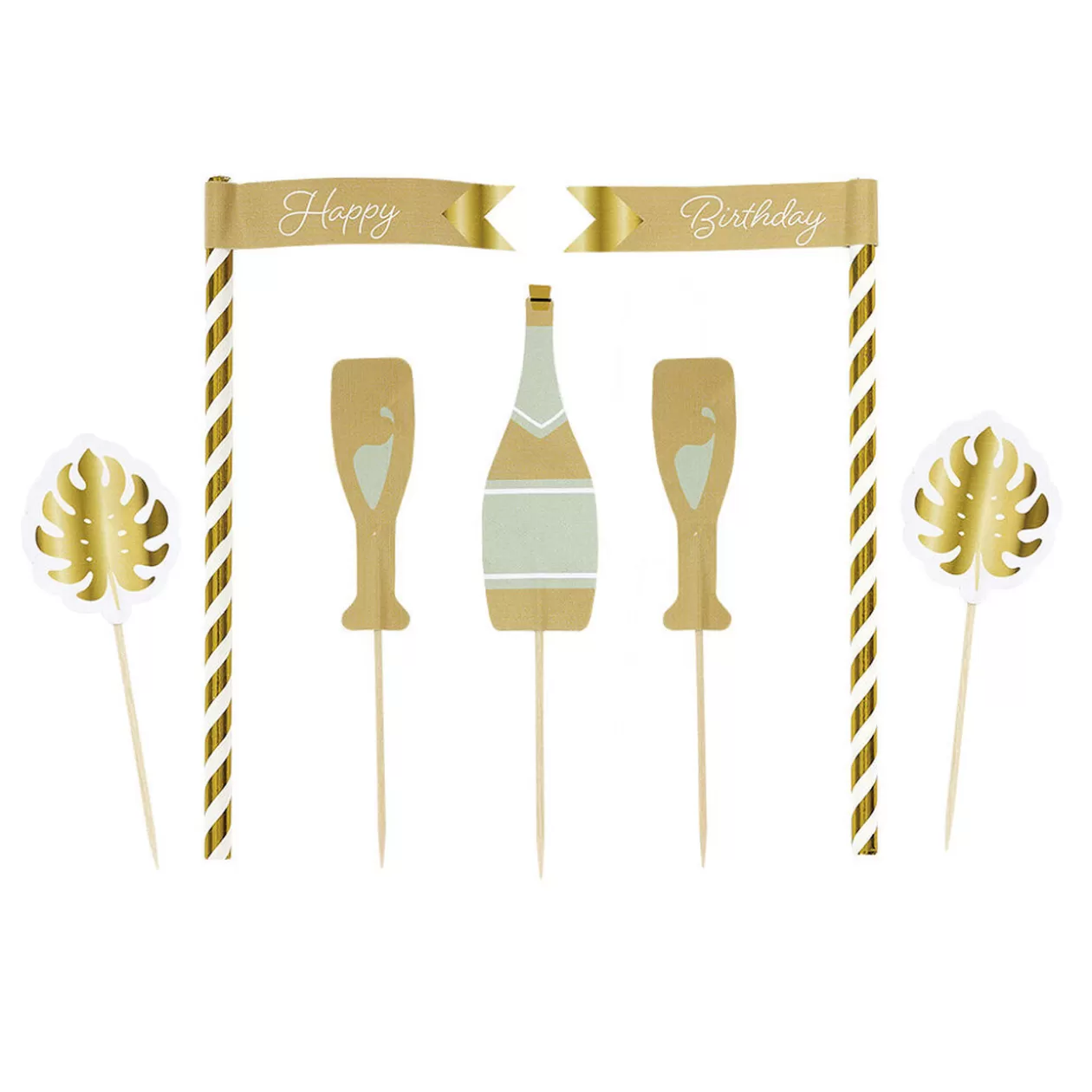 Gifi Décoration gâteau anniversaire pique thème nature x7< Préparation Culinaire