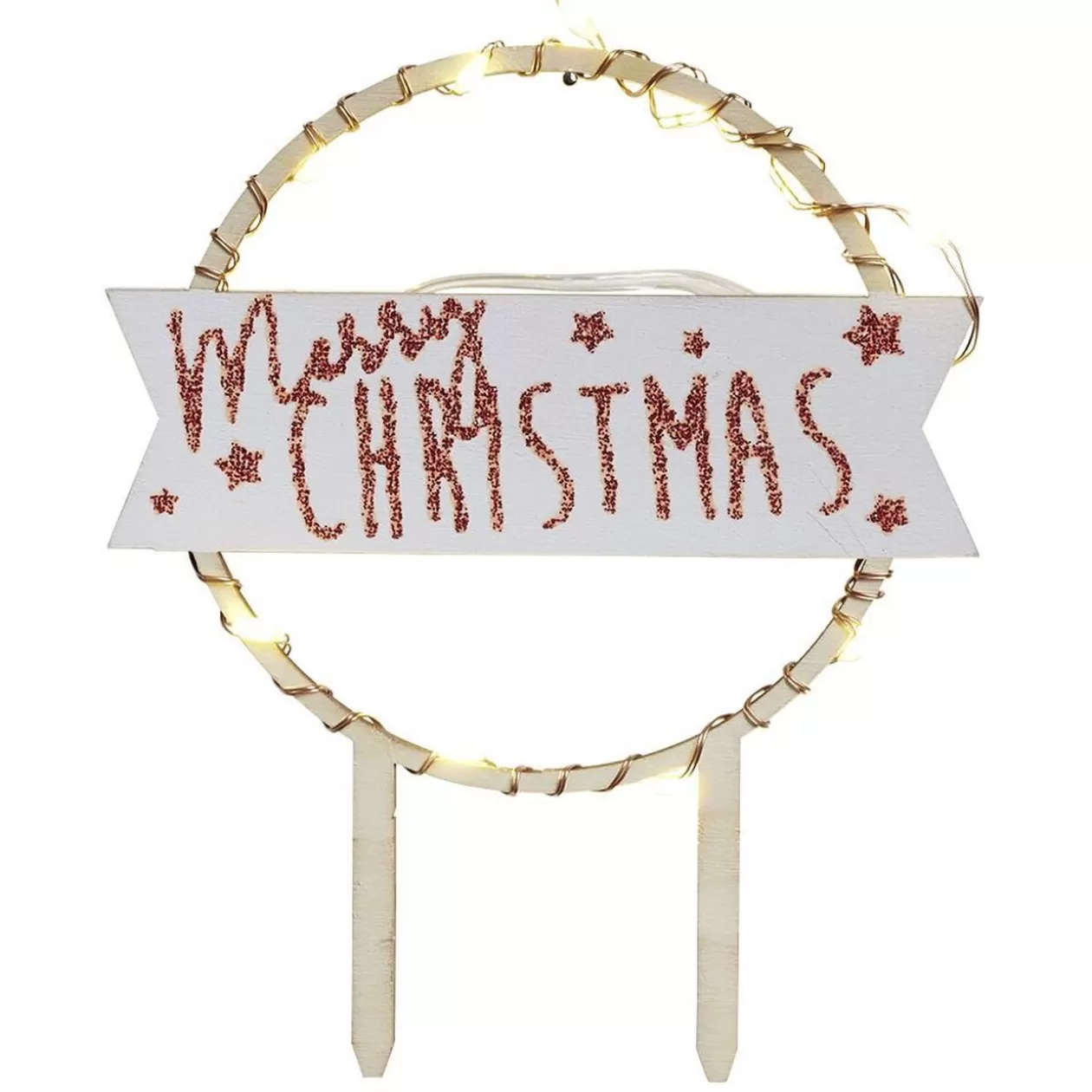 Gifi Décoration gâteau de Noël à LED en bois beige< Préparation Culinaire