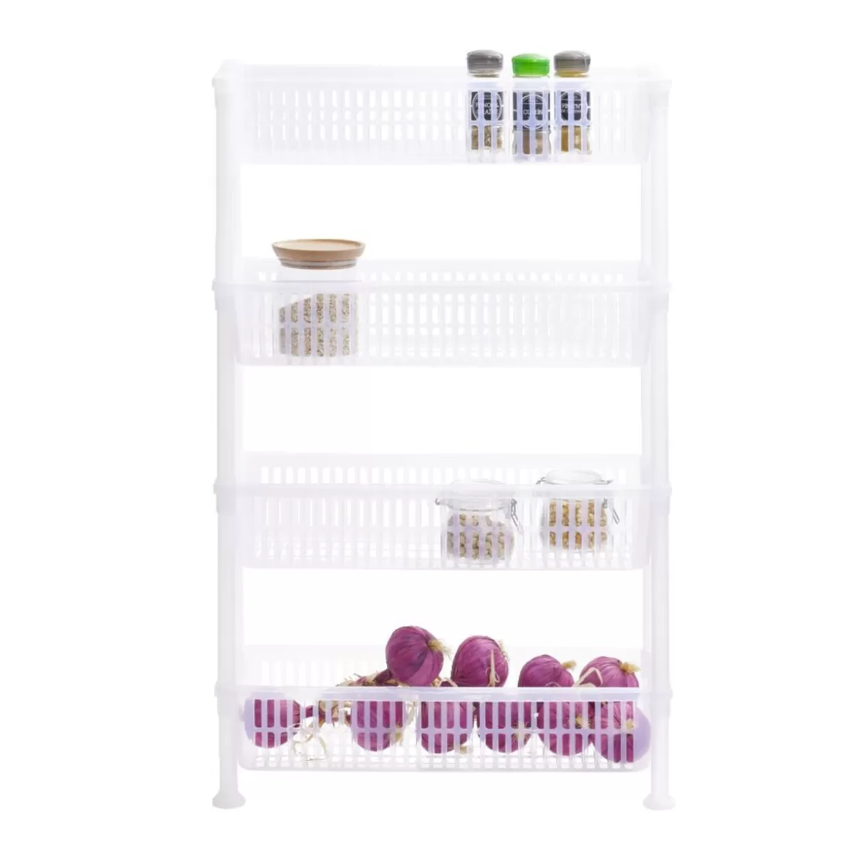 Gifi Desserte 4 niveaux plastique transparent 50x19,5xH82cm< Rangement De Cuisine