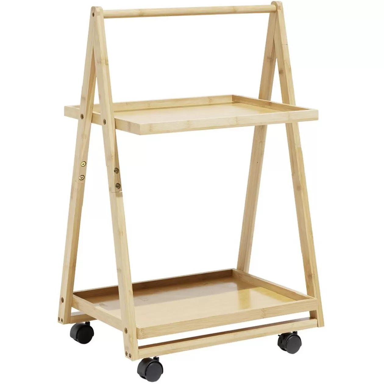 Gifi Desserte à roulettes bambou 2 niveaux 50x38xH78cm< Rangement De Cuisine
