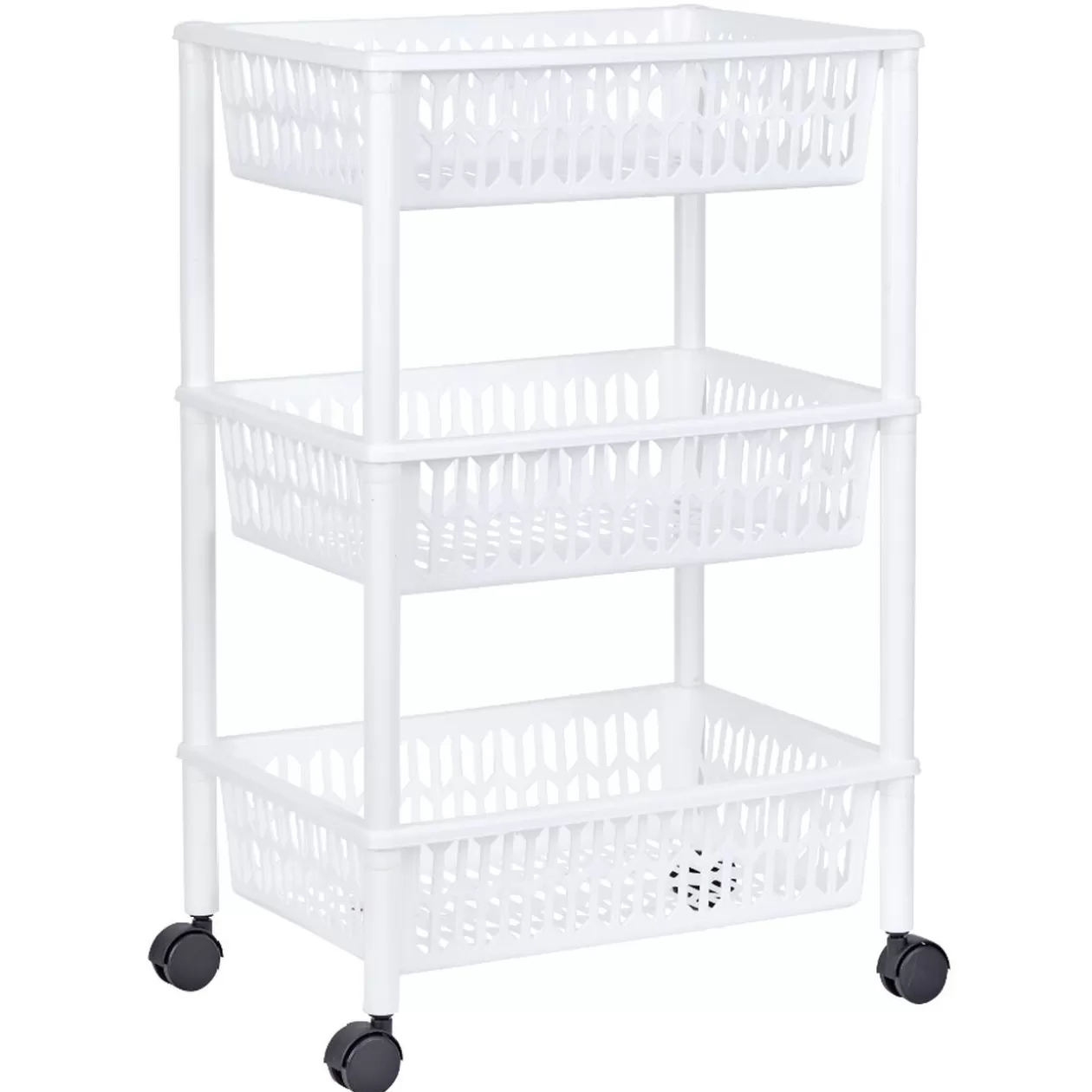 Gifi Desserte de cuisine 3 niveaux panières blanches< Rangement De Cuisine