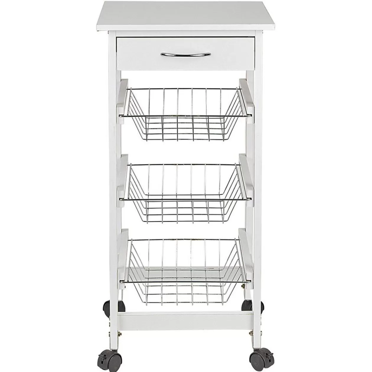 Gifi Desserte de cuisine mdf métal blanc gris< Rangement De Cuisine