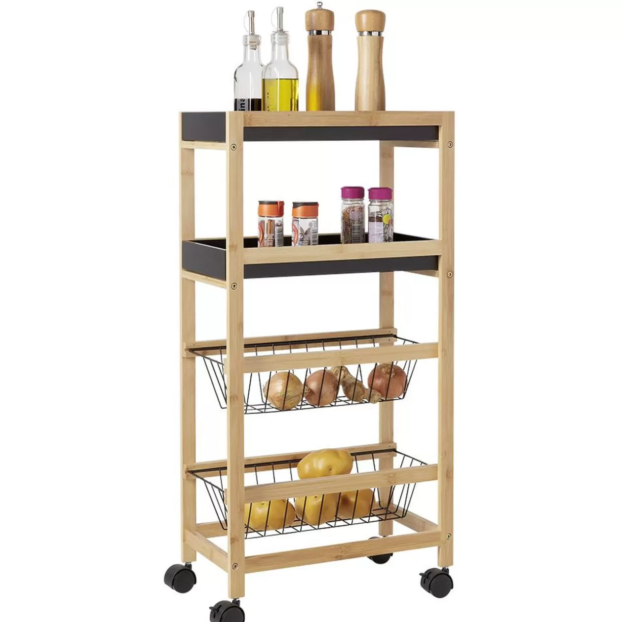 Gifi Desserte en bambou 4 niveaux< Rangement De Cuisine