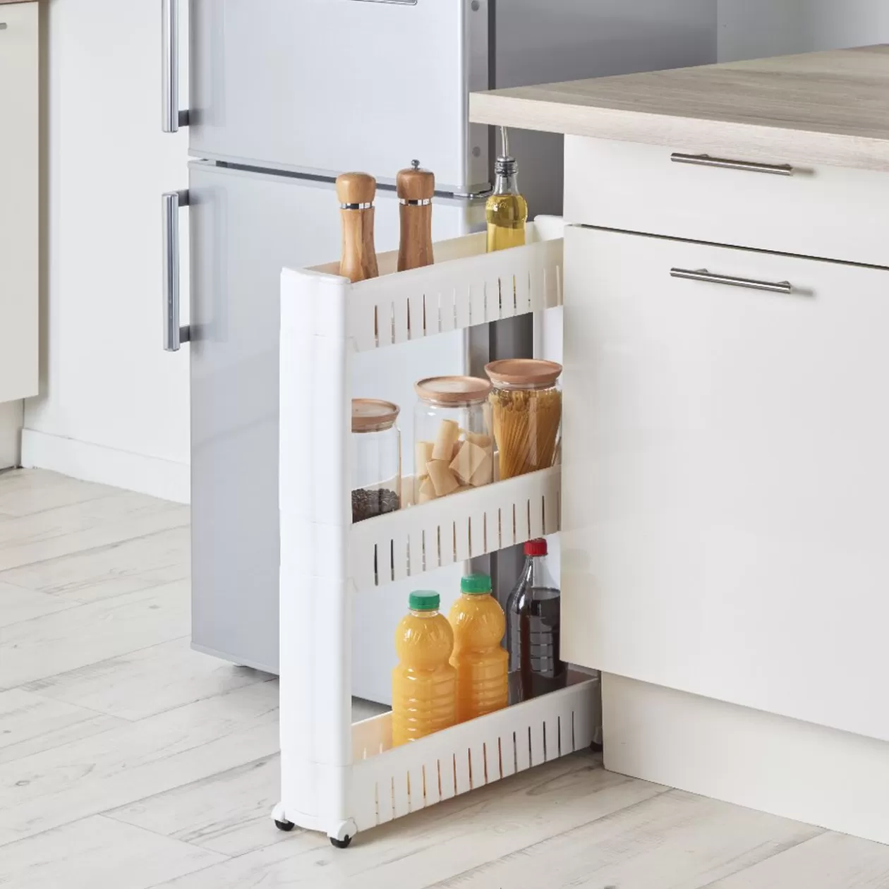 Gifi Desserte resserre cuisine étroite sur roulettes 3 niveaux< Rangement De Cuisine