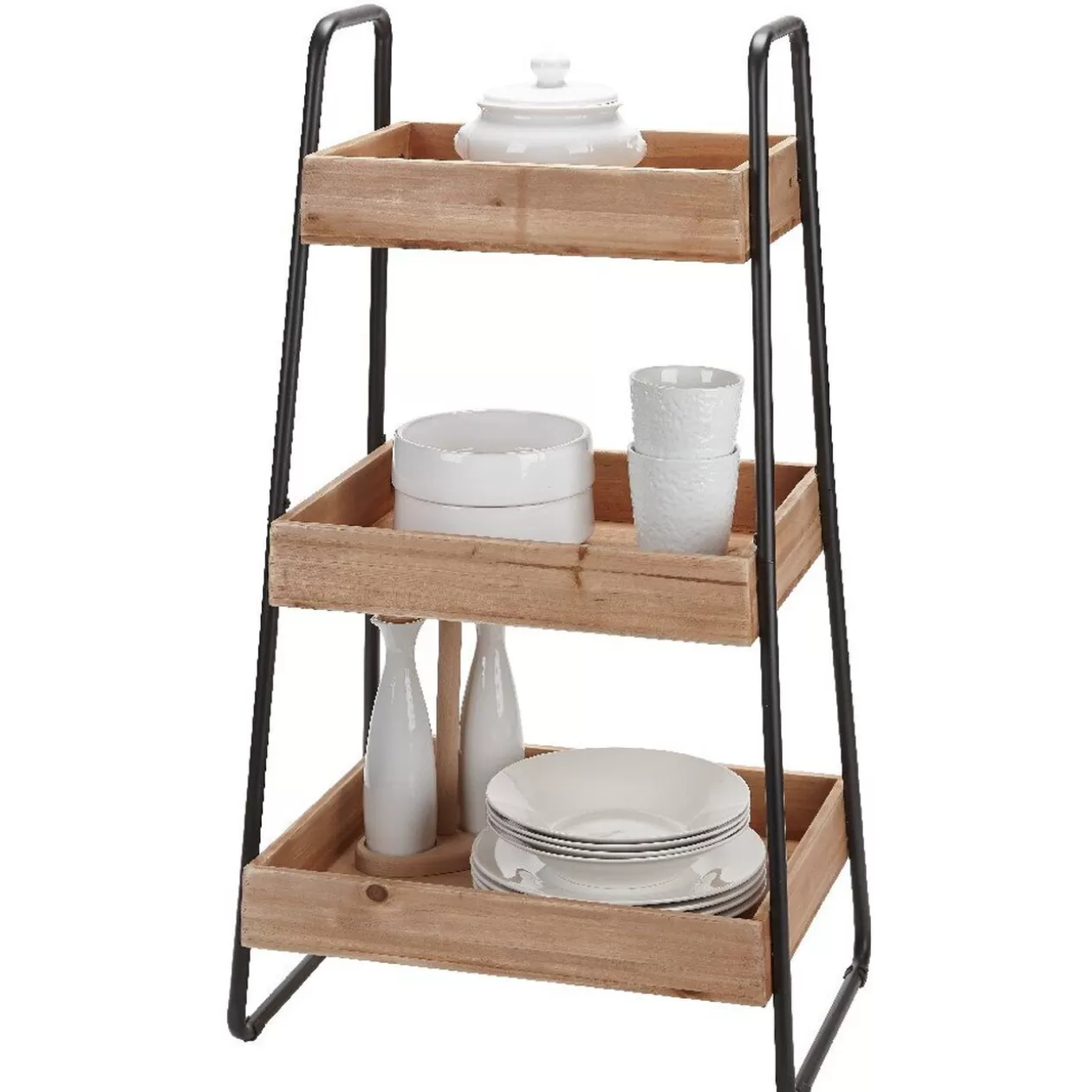 Gifi Desserte vintage 3 niveaux noir naturel< Rangement De Cuisine