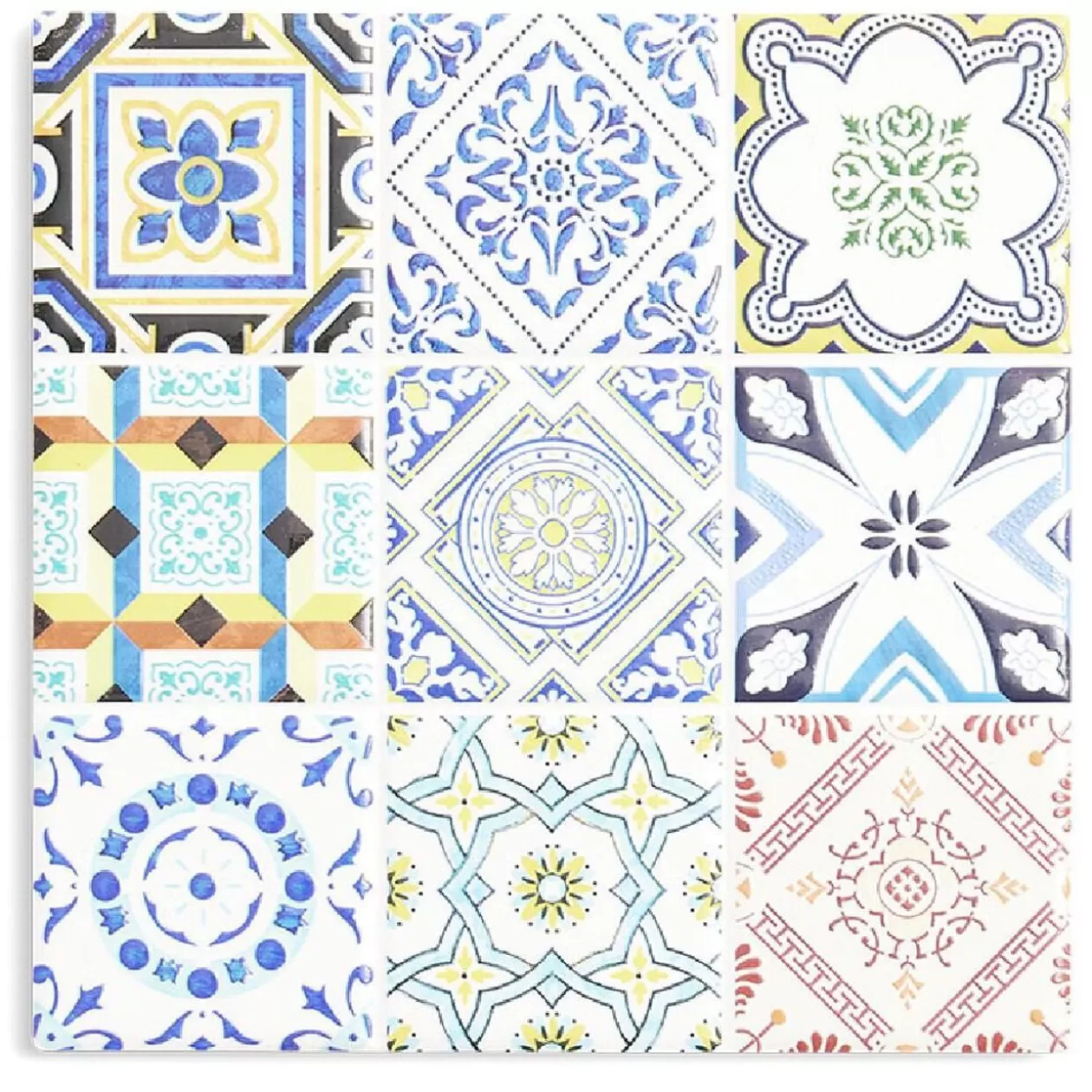 Dessous de plat carré céramique design carreau de ciment 15,2x15,2cm>Gifi New