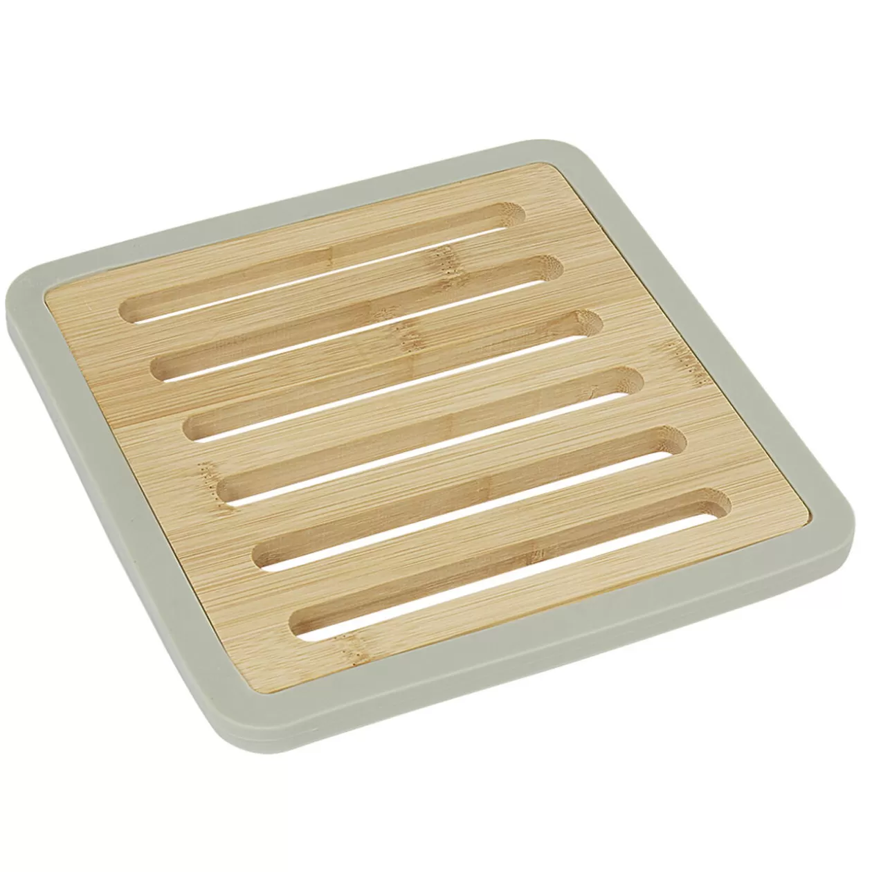 Dessous de plat en bambou avec contour en silicone>Gifi New