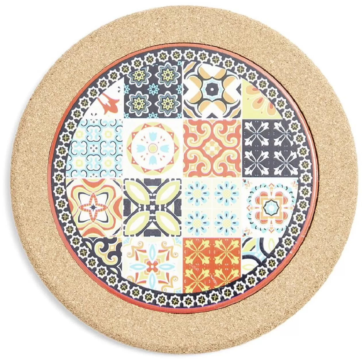 Gifi Dessous de plat rond en céramique design carreau de ciment Ø20cm< Vaisselle Et Accessoires De Table