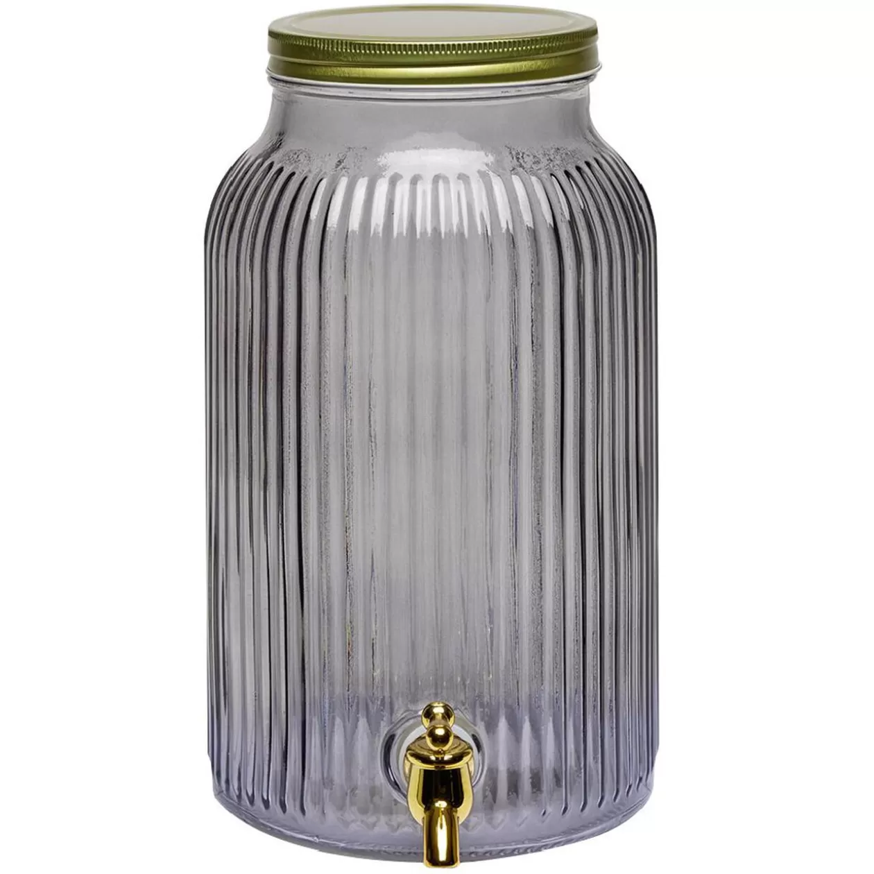 Distibuteur à boisson en verre strié noir 5,5L>Gifi New