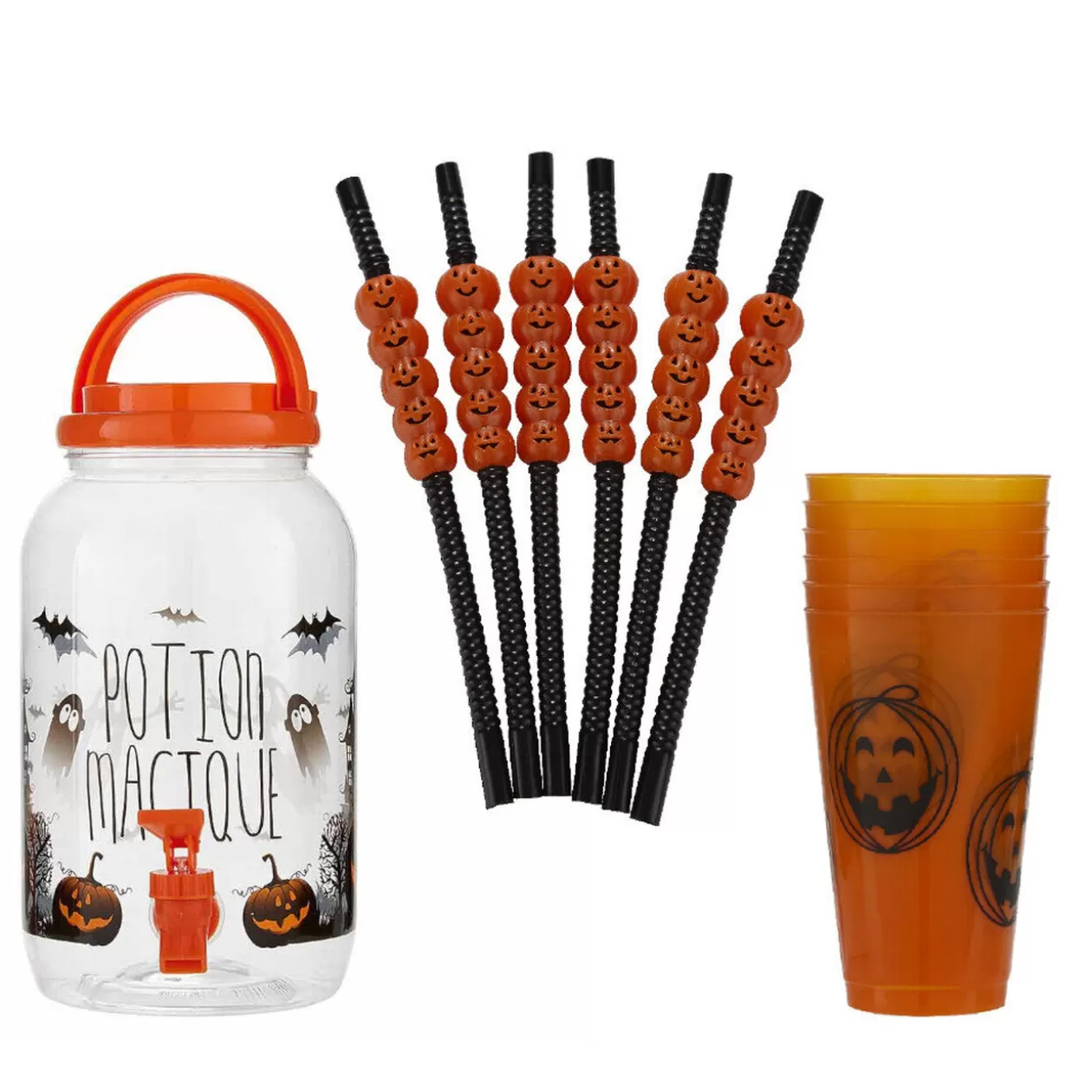 Distributeur boisson avec gobelets et pailles déco Halloween>Gifi Cheap