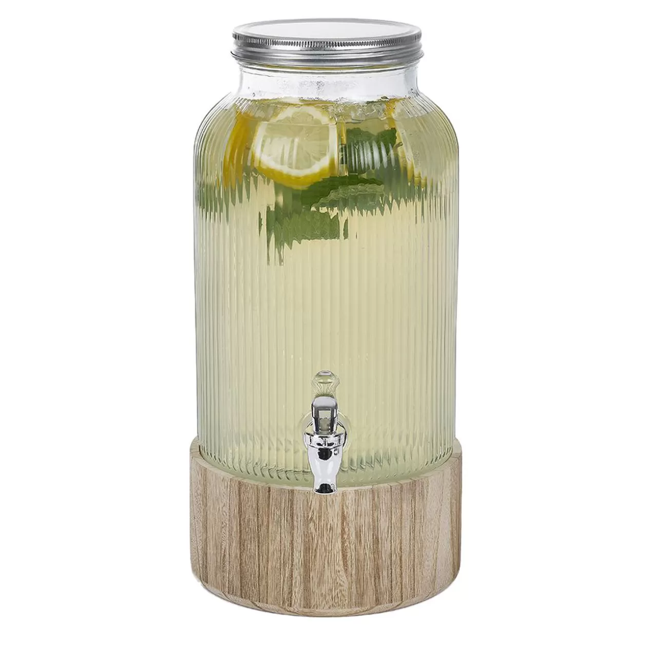 Gifi Distributeur de boisson 5,5L avec support en bois< Vaisselle Et Accessoires De Table