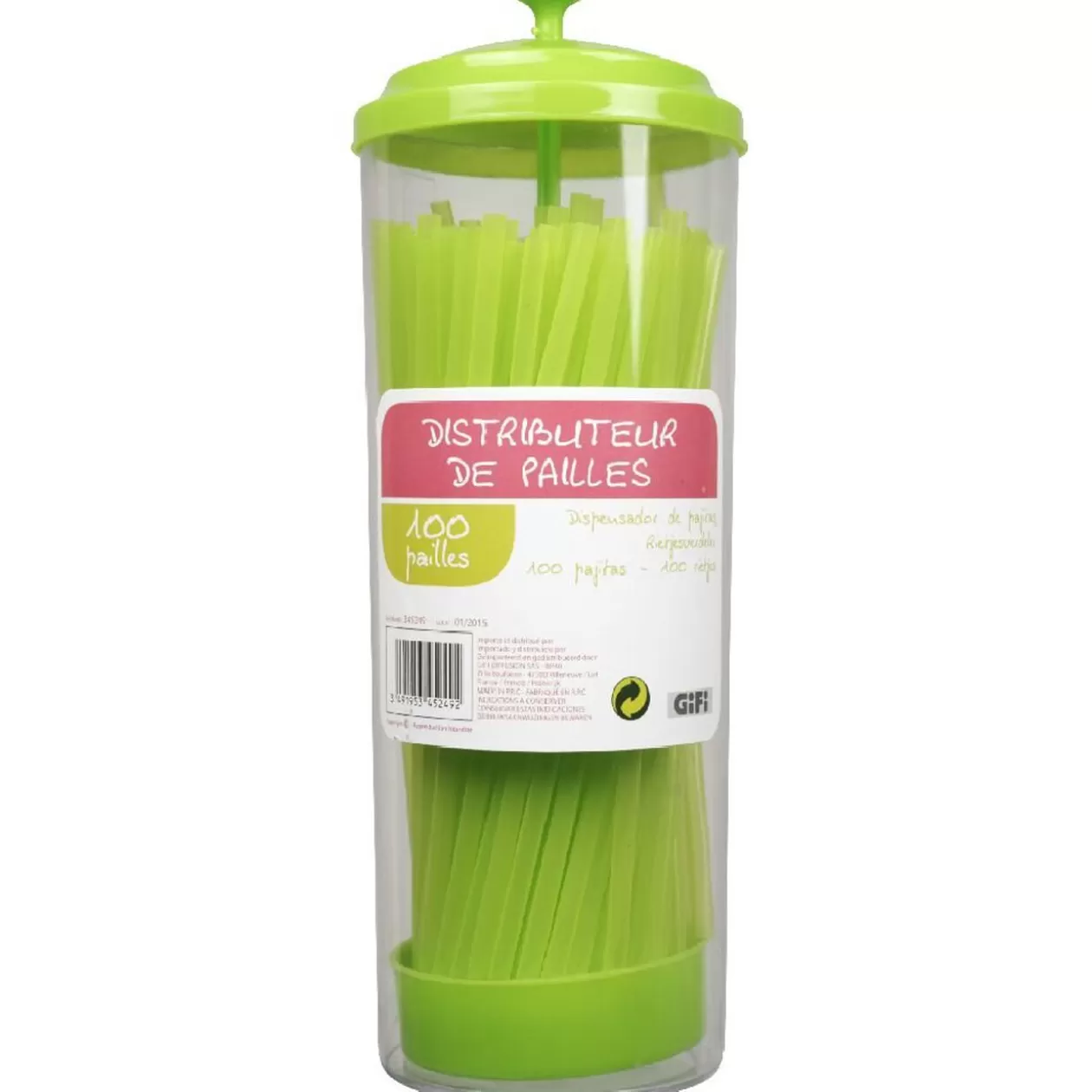 Gifi Distributeur de pailles vertes< Préparation Culinaire